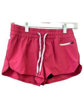Vuori Womens Athletic Drawstring Running Shorts Zipper Pocket Lined Pink "Size S